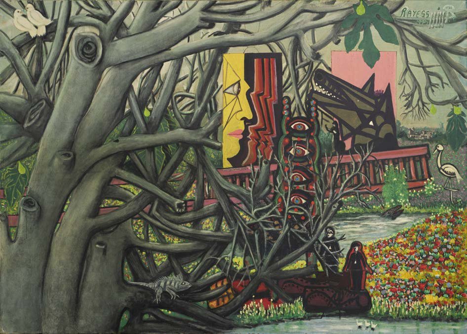 Charlie Chaplin taht al tiné (Under the Fig Tree, Technology and the Environment), 1995, by Aref El Rayess