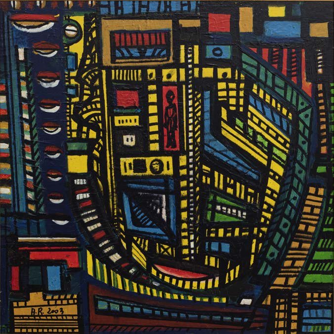 Signes, lignes, couleurs, 2003, by Aref El Rayess